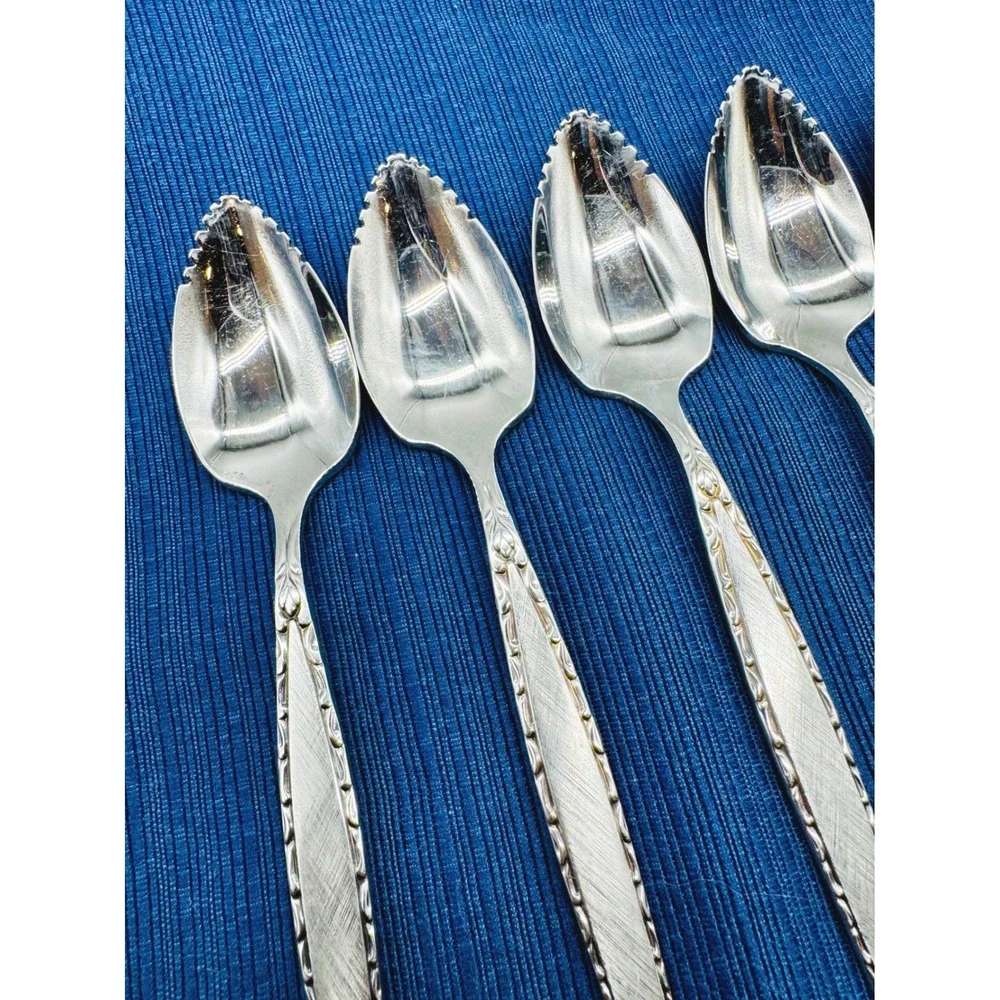 Oneida Community Venetia Grapefruit Spoons Silver Stainless Steel Set of 8